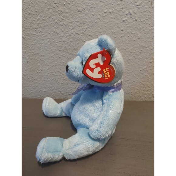 TY Lani Beanie Baby Plush Toy Light Blue Bear w/ Silver Flecks Vintage 2004 - Picture 6 of 13